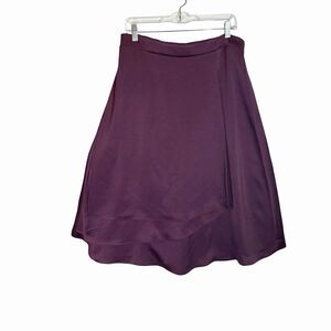 BEAUTIFUL by Lawrence Zarian Skirt Women's MP Purple Satiny Pull-On Midi Layer